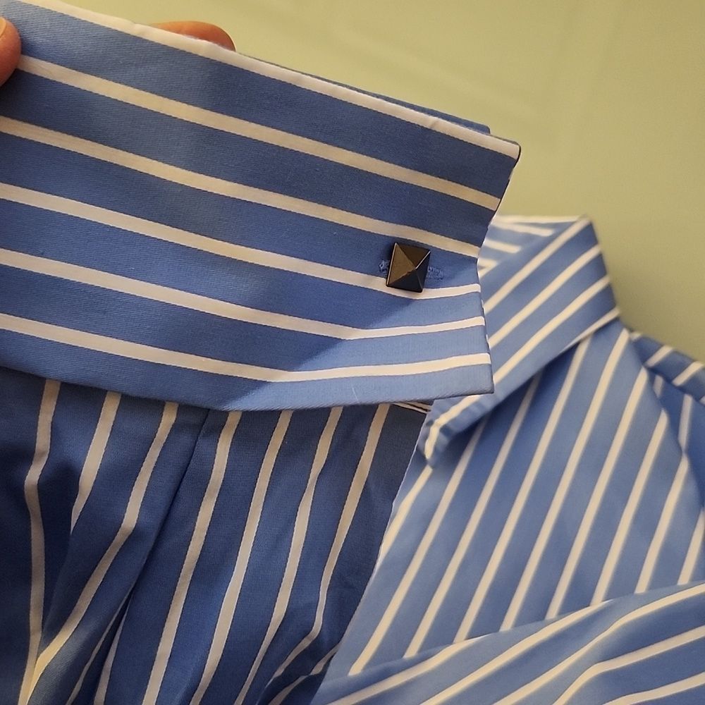 Express Button Down Tailored Fit Cufflink Blouse Size 14 - Picture 5 of 7